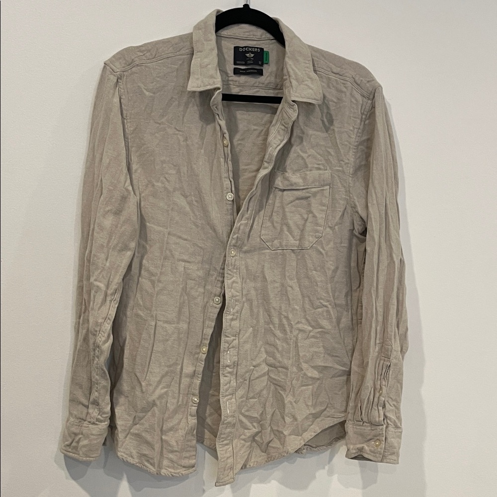 Beige Button-Up Shirt
